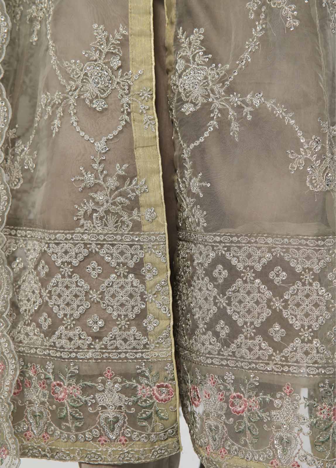 OWS-004 B- 3 Piece Embroidered Organza - Image 5