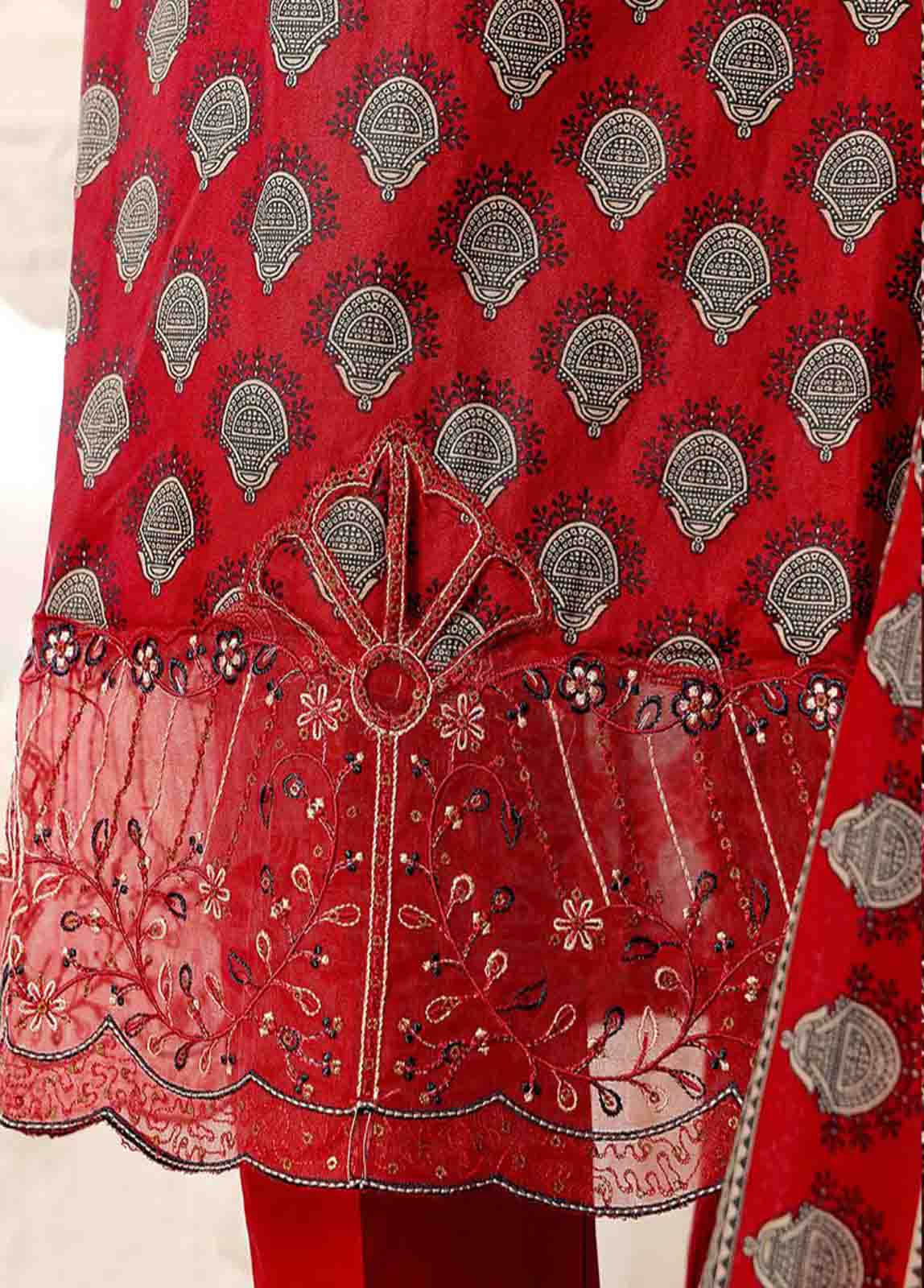 SME-FR-595-3 Piece Lawn Embroidered Frock Style Suit - Image 3