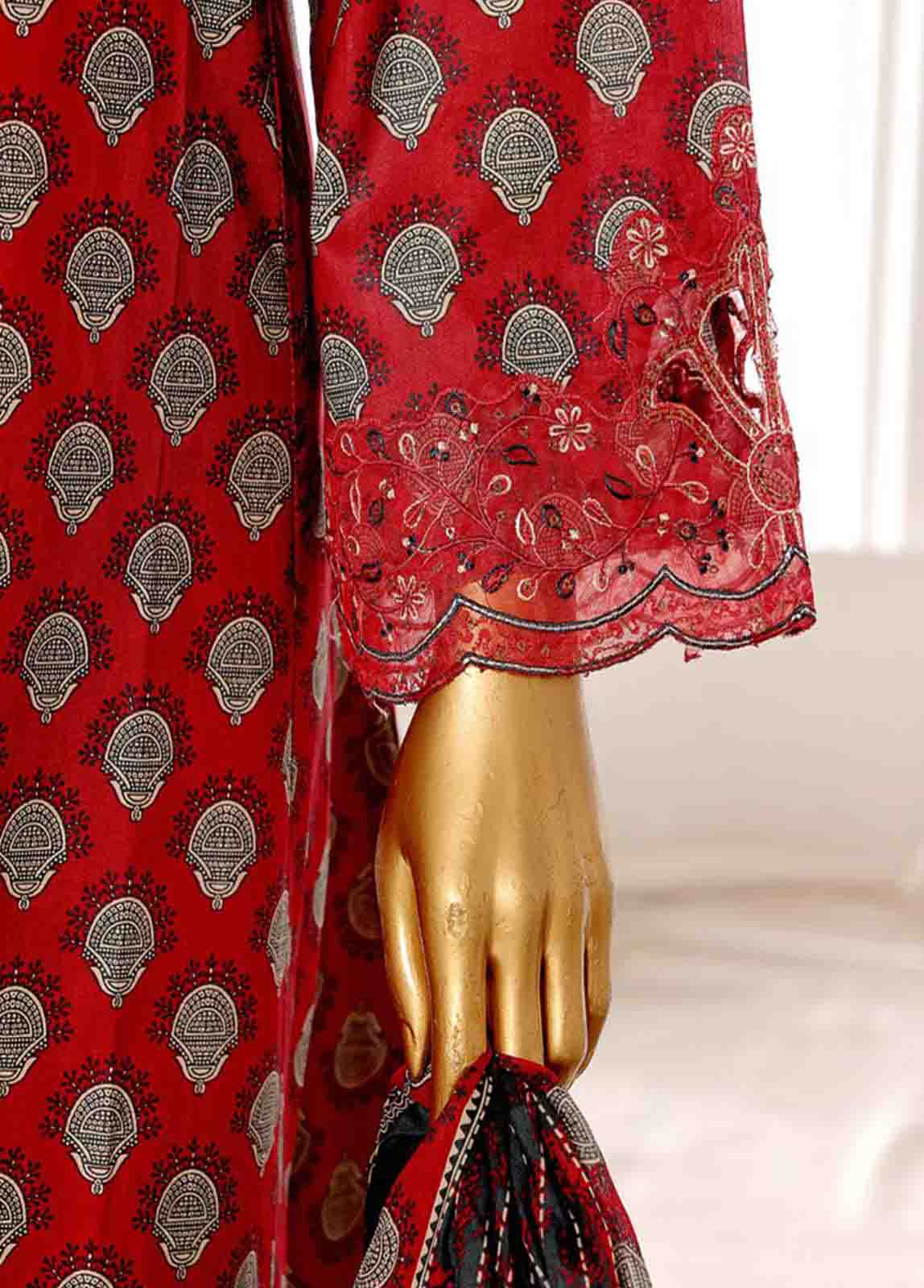 SME-FR-595-3 Piece Lawn Embroidered Frock Style Suit - Image 4