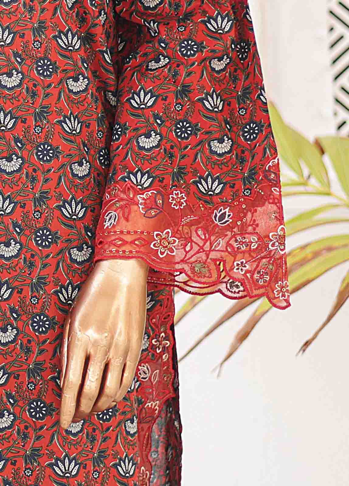 SMLE-0133-3 Piece Cutwork Kari Stitched Suit - Image 3