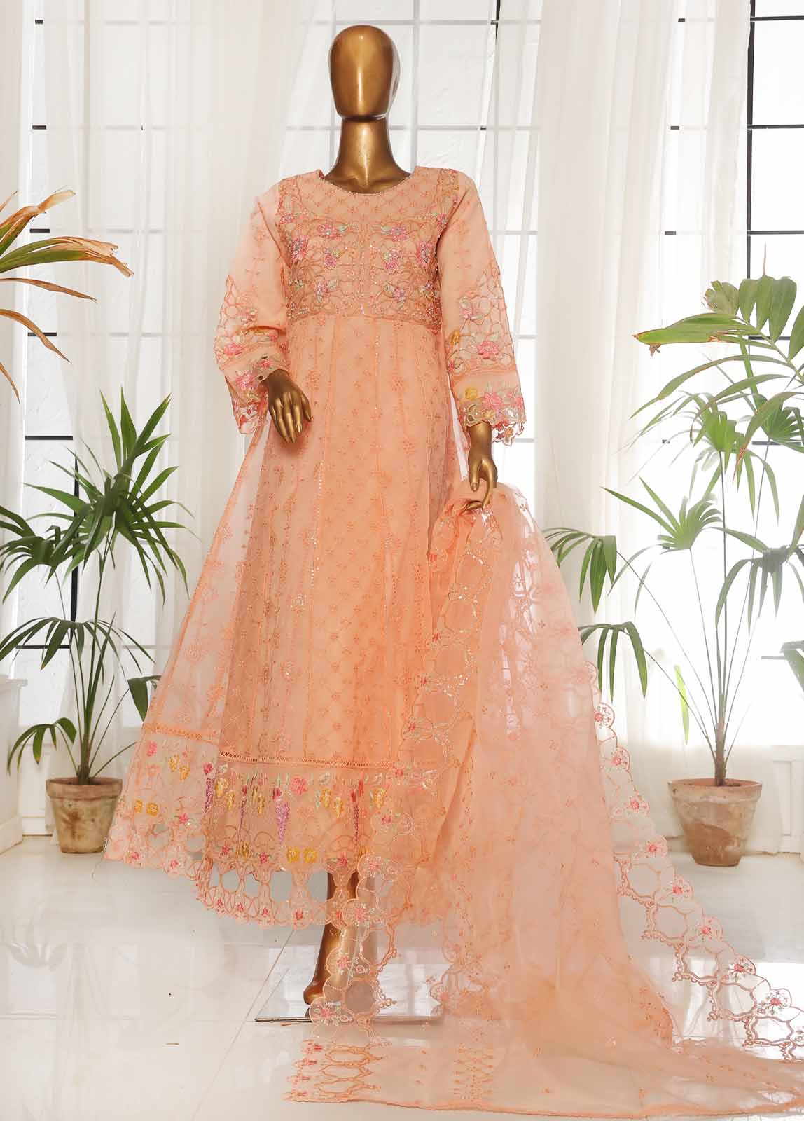 STS-001- 3 Piece Organza Stitched Suit - Image 4
