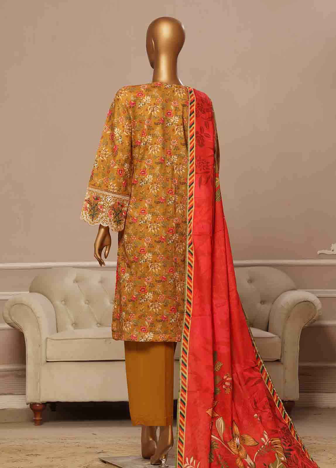 WCE-001 -3 Piece Embroidery Stitched Suit - Image 6