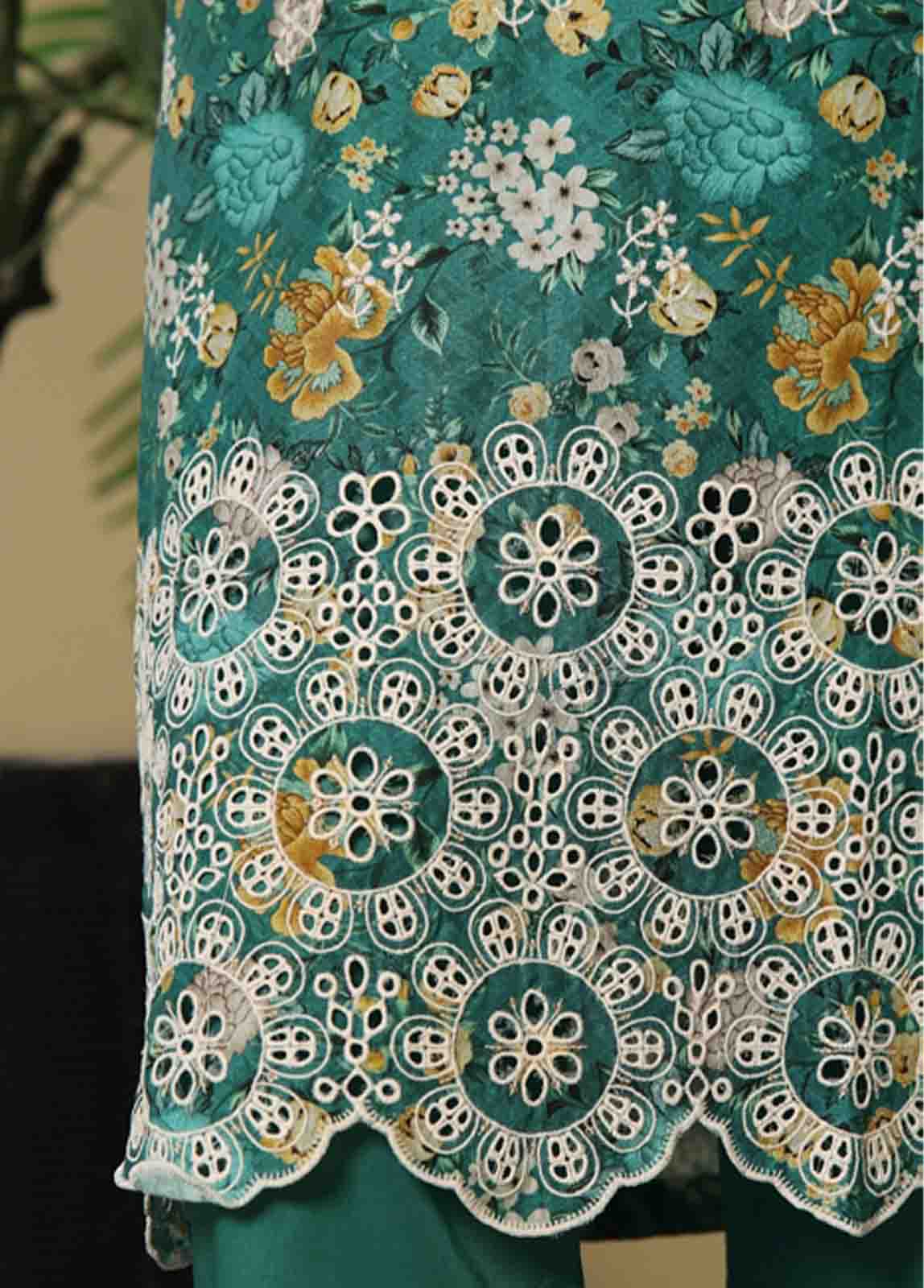 WCE-006-3 Piece Chikankari Stitched Suit - Image 4
