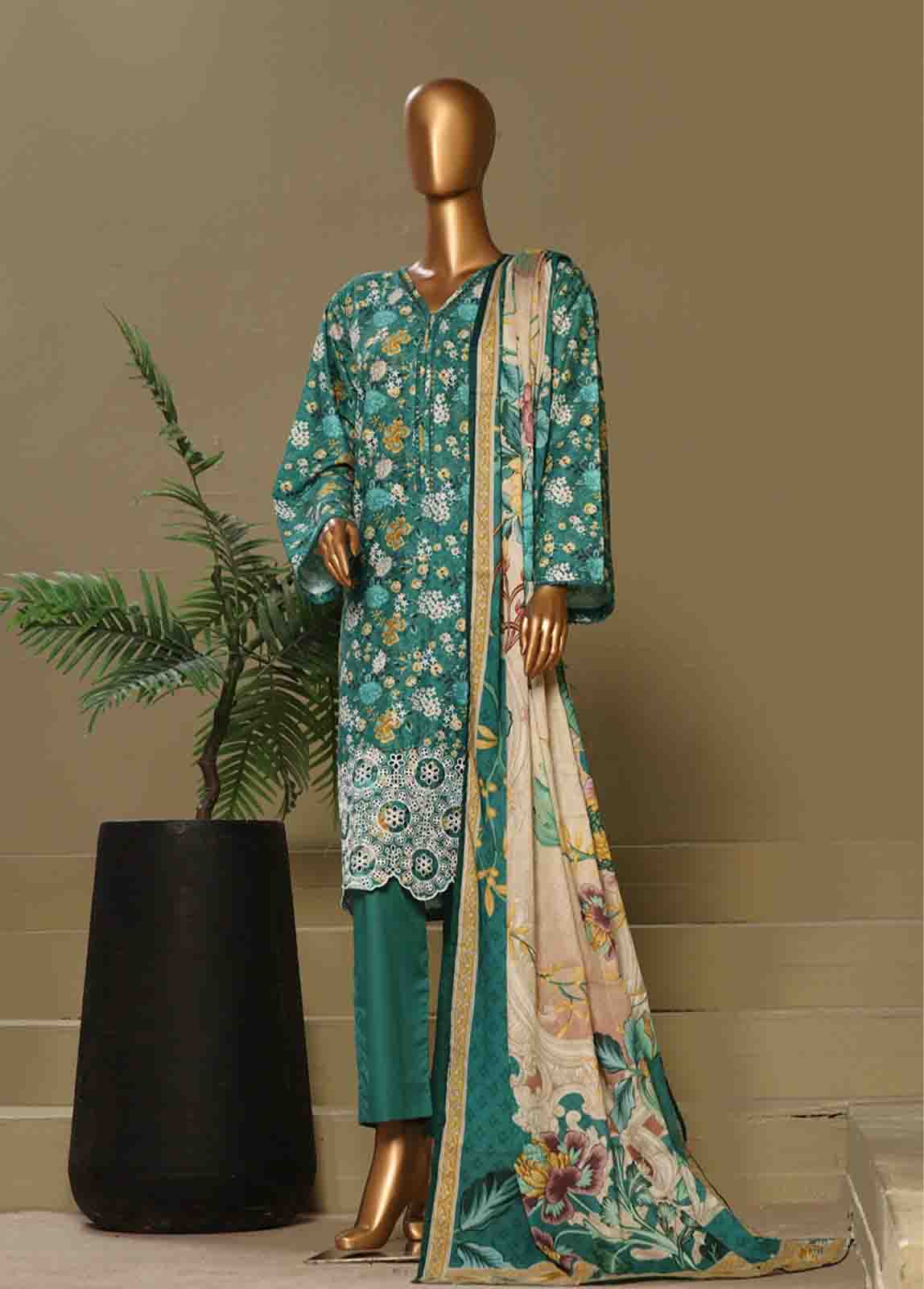 WCE-006-3 Piece Chikankari Stitched Suit - Image 5