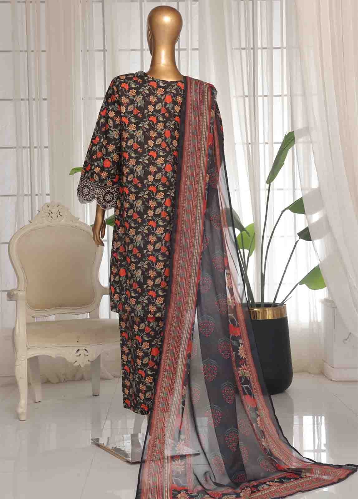 WCKE-019 C-3 Piece Chikankari Stitched Suit - Image 4